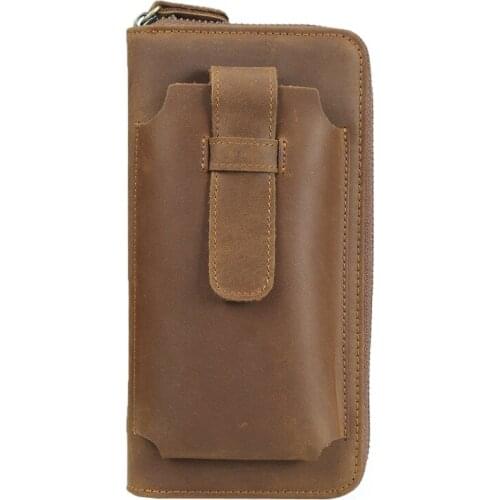 Luxury Men Real Cowhide Long Wallet Business Clutch Genuine leather Purse For Male Fashion Man Card Holder With Zipper Phone Bag