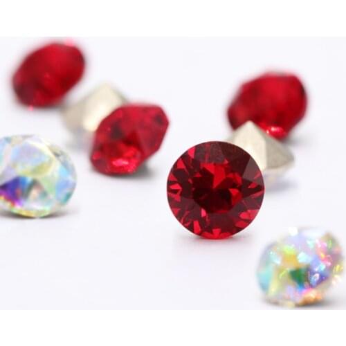 XIAOPU 50pcs 4mm Small Size Glass Rhinestones Pointback Rivoli Round Crystals Glue On Nail parts Dress Crystal Decorations