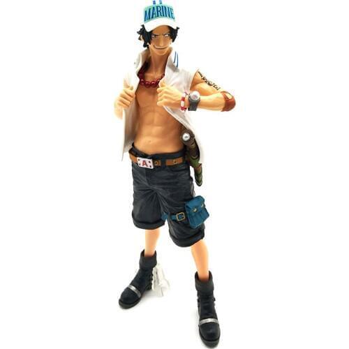 26CM Japanese anime figure classic one piece Portgas D Ace navy uniform action figure collectible model toys for boys