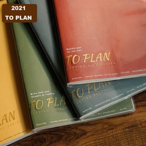 SHARKBANG 2021 A5 TO PLAN Series Notebook Monthly Cornell Memo Notepad Free PVC Cover Journal Agenda Stationery Books