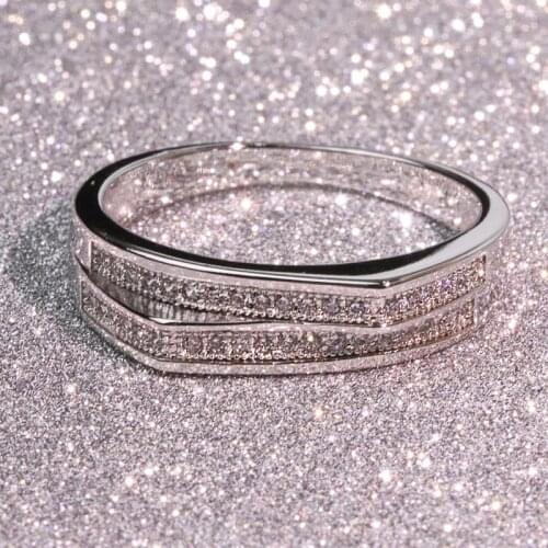 Rings for Women 925 Silver Natural Diamond Wedding Fine Luxury Jewelry 5-10 Size Office Temperament Silver Rings Lovers Gift