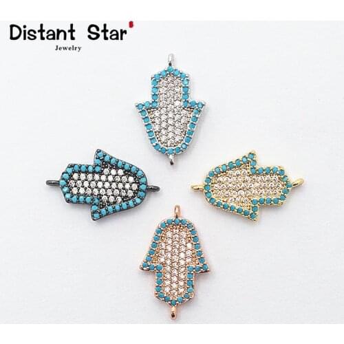 0.78*0.49in Diy Jewelry Bracelet Accessories Copper Flower Bracelet Necklace Jewelry Making Connector Zirconia Hole