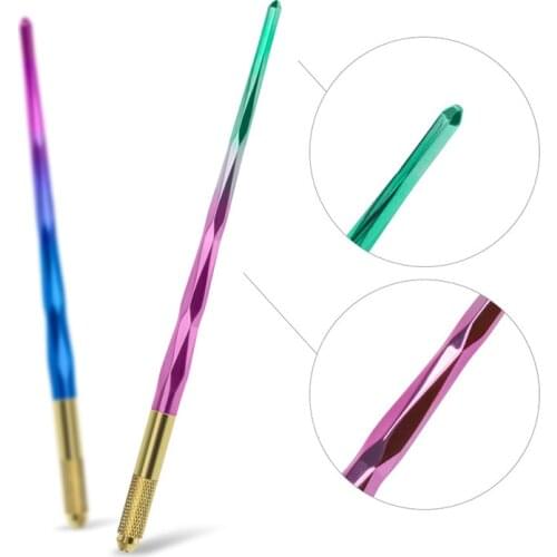 10pcs SemiPermanent Makeup Embroidered Eyebrow Tattoo Ma Pen Caneta Tebori Microblading Stainless Steel Lock-Pin Device Pen