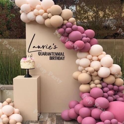 146pcs Globals DIY Retro Hot Pink Balloon Garland Arch Kit for Birthday Baby Shower Party Decoration Apricot Balloons Backdrop