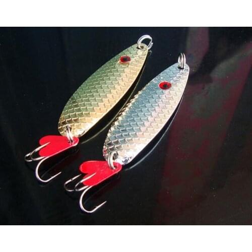 2Pcs Metal Spinner Fishing Lure 13g 6.3cm High Carbon Treble Hook Spoon Hard Bait Wobbler Carp Sea Fishing Tackle