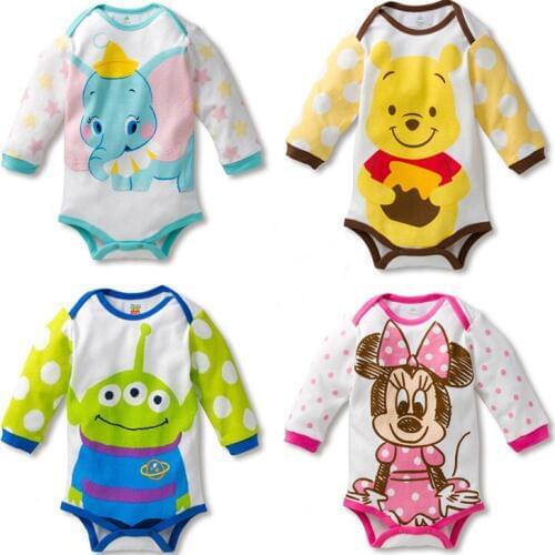 Cartoon Baby Girls Bodysuits Newborn Long Sleeve O-neck Body Clothing Cotton Infant Jumpsuits Toddler Boys Bodysuit