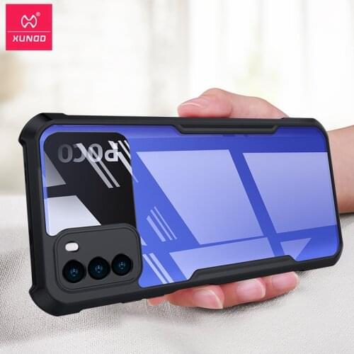 For Xiaomi POCO M3 Case TPU Armor Bumper Airbag Anti-fall Shockproof Protective Clear Back Cover For Little POCO M3 чехол XUNDD