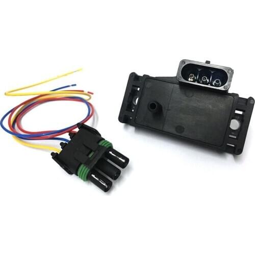 New 3 Bar Map Manifold Absolute Pressure Sensor Turbo Boost Wire Plug Pigtail 12223861 For Cadillac Chevrolet Pontiac Buick