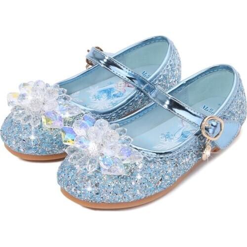 Disney Frozen Kids Toddler Children Girls Wedding Party Dress Shoes Princess Leather Shoes For Teens Girls Dance Shoes