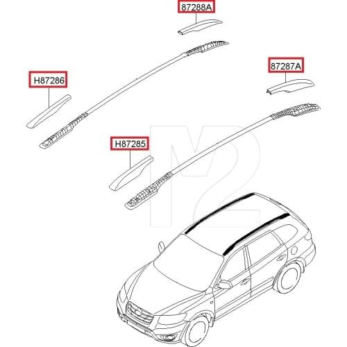 For 2009 2010 2011 Hyundai Santa fe Luggage rack Roof rack lid Front and rear decorative cover for roof frame