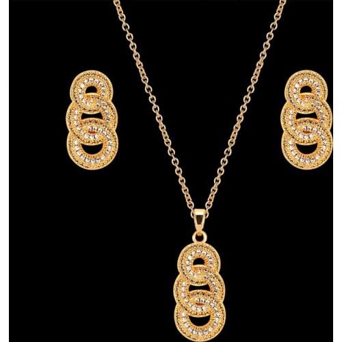 Vankeliif brand Simple chain-shaped pendants and earrings Womens jewelry set Classic fashion jewelry with micro-inlaid zircon