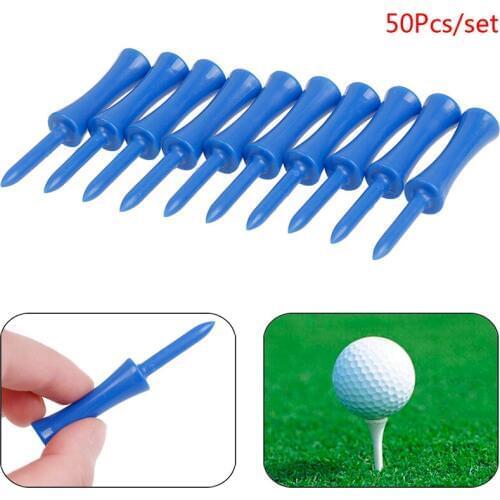 HOT 50Pcs/set Golf Tees Activing Blue Color Plastic Golf Tees 83mm Durable Rubber Cushion Top Golf Tee 68mm