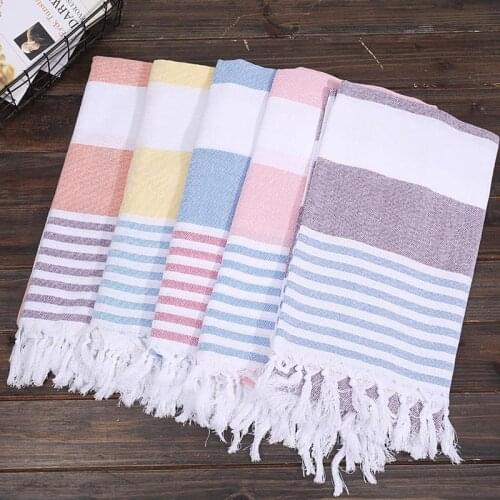 Cotton Seaside Beach Bathing Swimming Towel with Tassels Travel Outdoor Sunscreen Shawl Women Scarf Newborn Towel Wrap