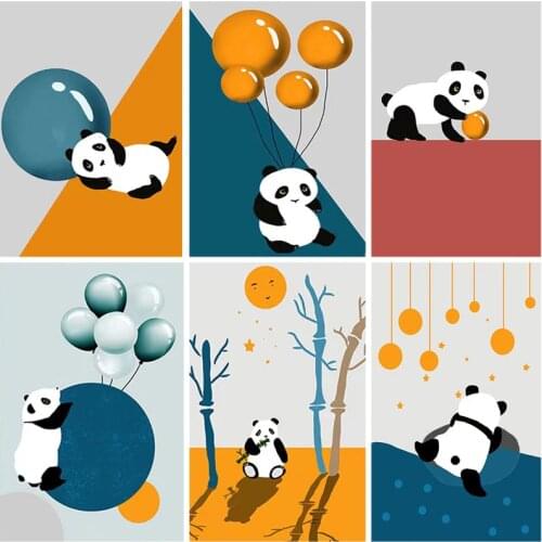Cartoon Baby Animal Penguin Panda Nursery Poster Canvas Art Print Wall Painting Nordic Kids Child Room Decoration Picture 6-34