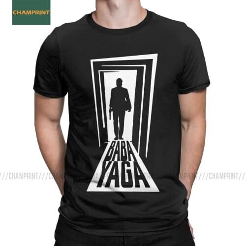 Mens Cool Ever Baba Yaga T Shirt John Wick Keanu Reeves Movie Dog Film Animals 100% Cotton Short Sleeve Tees Gift Idea T-Shirts