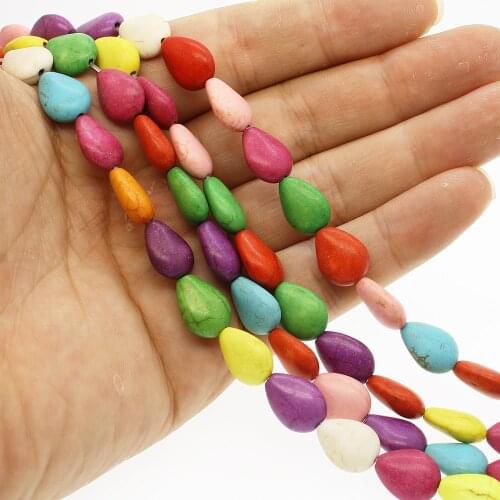 28pcs/bar Natural Stone Fashion Beads Semi-precious Stones Colored Drop-shaped Loose Beads For Bracelet Necklace Accessories
