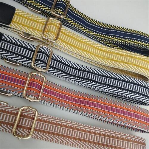 Fashion Nylon Colored Belt Bag Strap Accessories For Women Rainbow Adjustable Shoulder Hanger Handbag Straps Decorative Chain Ba