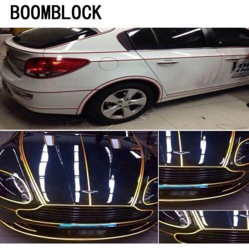 BOOMBLOCK 1*500cm Car Reflective Strip Body Tire Sticker For Mazda 3 6 Toyota Avensis C-HR Peugeot 307 407 308 Alfa Romeo 159