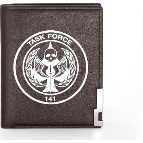 New Arrivals Task Force 141 Leather Men Wallet Classic Credit Card Holder Veteran Short Purse