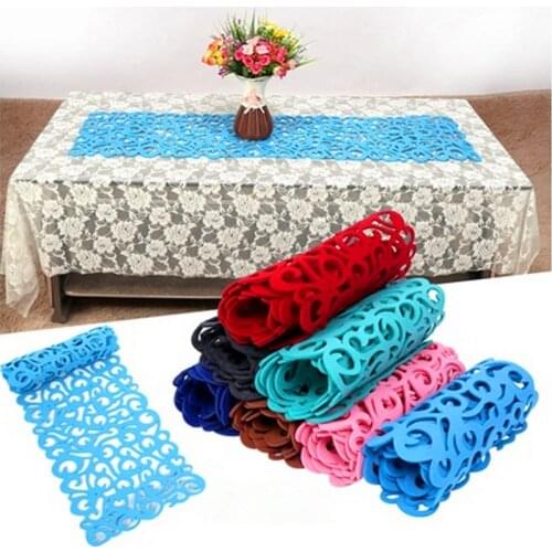 New Arrival Hollow Out Felt Table Runner Modern European Style Seats Flag Towels Creative Home Decor Table Linens