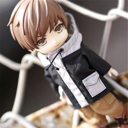 OB11doll Clothing is suitable for 1/12 size stylish and versatile handsome new hooded stormwear casual jacket yellow and white