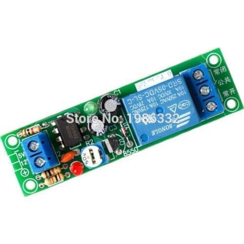 WS16 DC 10V-15V 12V Conduction NE555 Delay Time Timing Relay Module Delay Timer Turn On 1~60 seconds Adjustable Switch