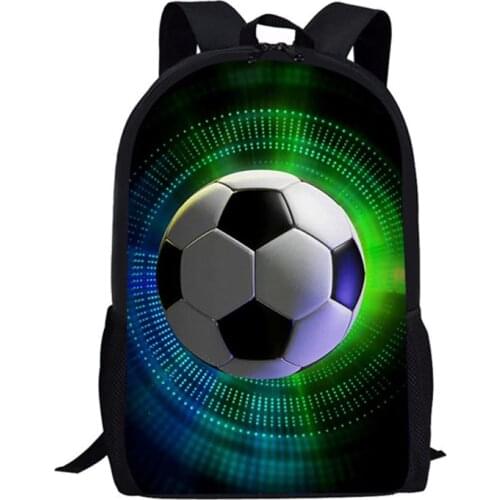 Kids School Bags Football/Soccer 3D Printed Book Bag Men 16 Inch Backpack For Teen Boys Kindergarten Bagpack Children Mochila