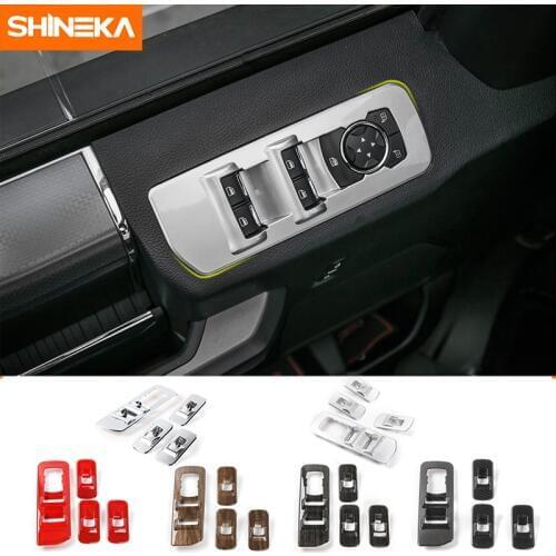 SHINEKA Car Styling Window Lift Panel Cover ABS Window Switches Cover Trim for Ford F150 2015