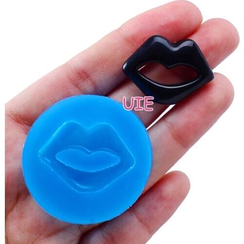 FYL228U 29.7mm x 19.7mm Lips Silicone Mold Fondant Cake Decoration Candy Resin Clay Earrings Necklace Craft Soap Candle