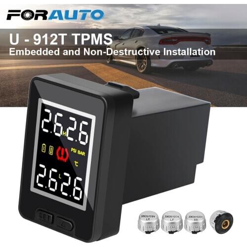 Save Fuel Wireless Tire Pressure Monitor System Car TPMS Temperature Real-time Monitoring 4Pcs External Internal Sensor