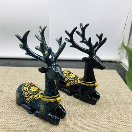 Resin Deer Figurine Display Stand for Crystal Glass Ball Photography Lensball Base Magic Sphere Holder Christmas Ornament Statue