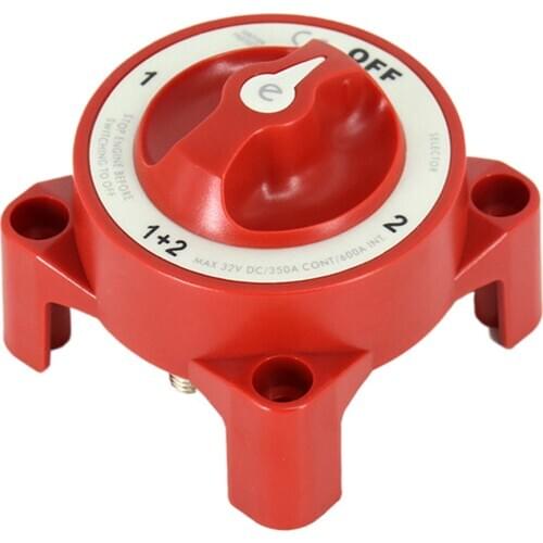 Heavy Duty Dual Battery Isolator Selector Switch for Boat Caravan Motorhome Red