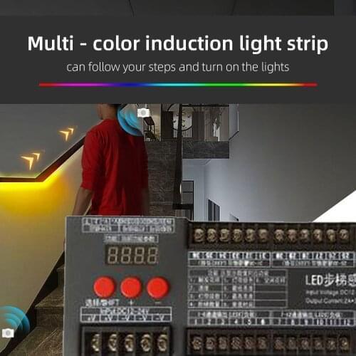 LED ladder Motion Sensor 2in1 streamline Dimming Wireless Flexible Addressable LED Strip tape Lights Step Stairs case Lamp