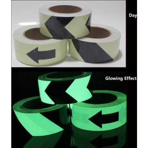 PET Luminous Warning Floor Tape Dust-free Workshop Landmark Waterproof Wear-resistant Self-adhesive Safety Arrow Guide