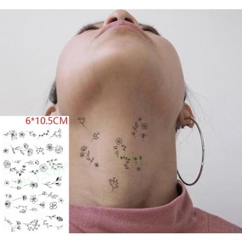 Waterproof Temporary Tattoo Sticker Small Cute Flower Plant Body Art Flash Tattoo Fake Tattoo for Women Men