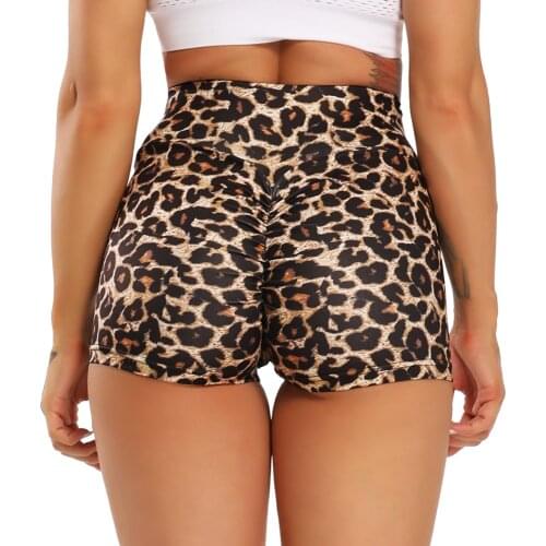 Womens High Waist Workout Shorts Vital Leopard Print Fitness Yoga Shorts Scrunch Butt Running Shorts Sport Gym Short Leggings