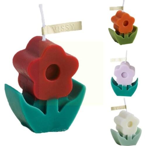1pc Flower Bear Candle Romantic Cute Soy Wax Aromatherapy Small Relaxing Gift Birthday Wedding Party Home Decor Scented D8G9