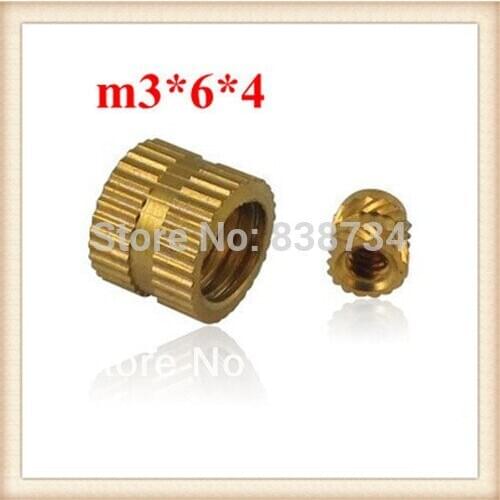 100pcs m3*6*4 high quality brass knurling nut