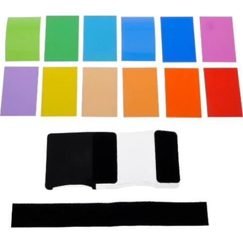 12pcs Universal Speedlite Color Filter Kit for Camera Flash Lamp Shade Flash Color Card For Canon Nikon Sony Pentax