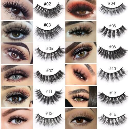 12 styles natural fake eyelashes 3D hand made lashes long lasting Eyelash extension Reusability vegetarian eye makeup daily art