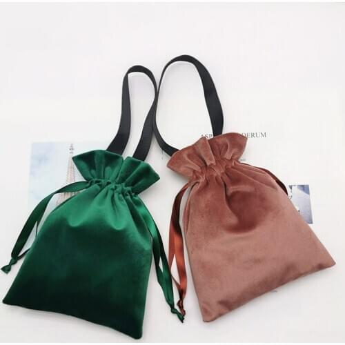 15x20cm Velvet Candy Boxes Kawaii Handbags 2Pieces Per Lot Velvet bag Jewelry Packing Velvet Drawstring Pouches Gift Cases Dec