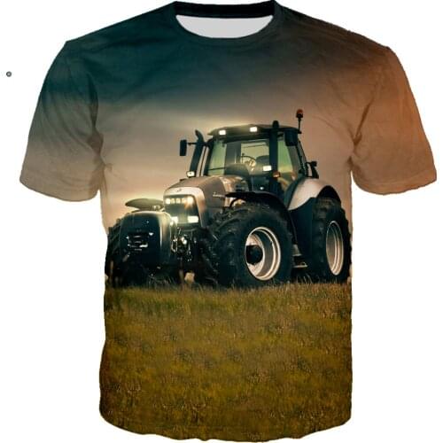 2021 funny t shirts 3D Print black Car Tractor kids boys T shirt Men Hip Hop Casual Streetwear Boy T-shirt women Tshirt Tops