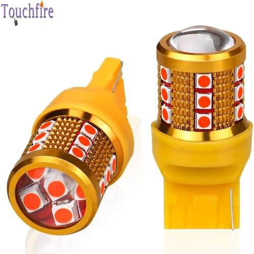 2pcs T20 W21W 7440 WY21W 1156 P21W 1157 BAY15D 3030LED 24SMD LED Canbus Car Bulb Turn Signal No Hyper Flash Amber Light 12V Lamp