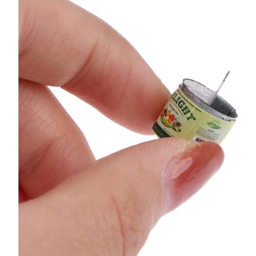 4pcs/set Kids Pretend Play Different label Dollhouse Miniature Can Fruit Jam Can Toy Doll Food Kitchen Living Room Accessories