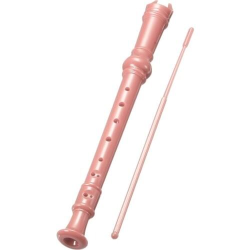 8-hole Soprano Descant Recorder Pink With Cleaning Rod + Case Bag Music Instrument Pink