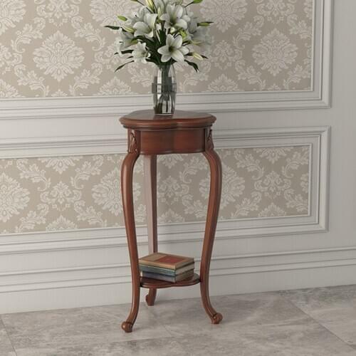 American Country Balcony Solid Wood Flower Stand European-style Shelf Flower Table Living Room Floor Flower Stand Storage Shelf