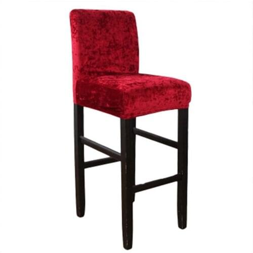 Velvet Bar Chair Cover Elastic High Stool Chair Protector Seat Cover Slipcover For Hotel Banquet Dining Pcs Room Wedding 1/5/10