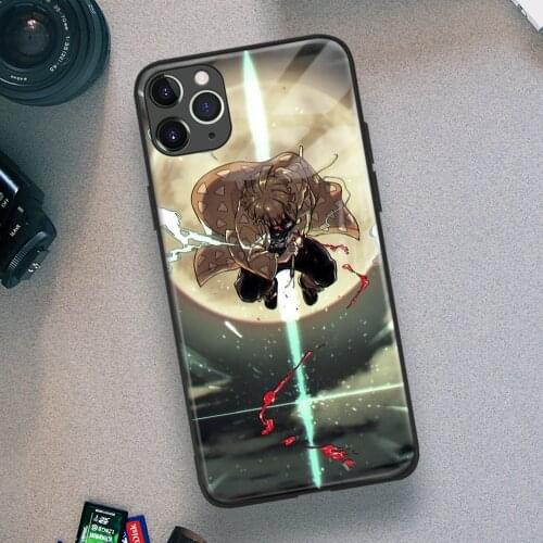 Zenitsu Agatsuma Kimetsu No Yaiba Anime Soft TPU Glass Phone Case for IPhone SE 6s 7 8 Plus X Xr Xs 11 12 Mini Pro Max Samsung