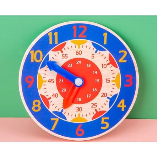 Montessori Wooden Clock Toys for Kids Early Preschool Teaching Aids Children Busy Board DIY Toys Colorful Children