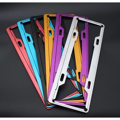 2pcs Front Rear Car License Plate Holder Universal Automobile License Plate Frame Bracket Aluminum Alloy Car Licence Tag Cover